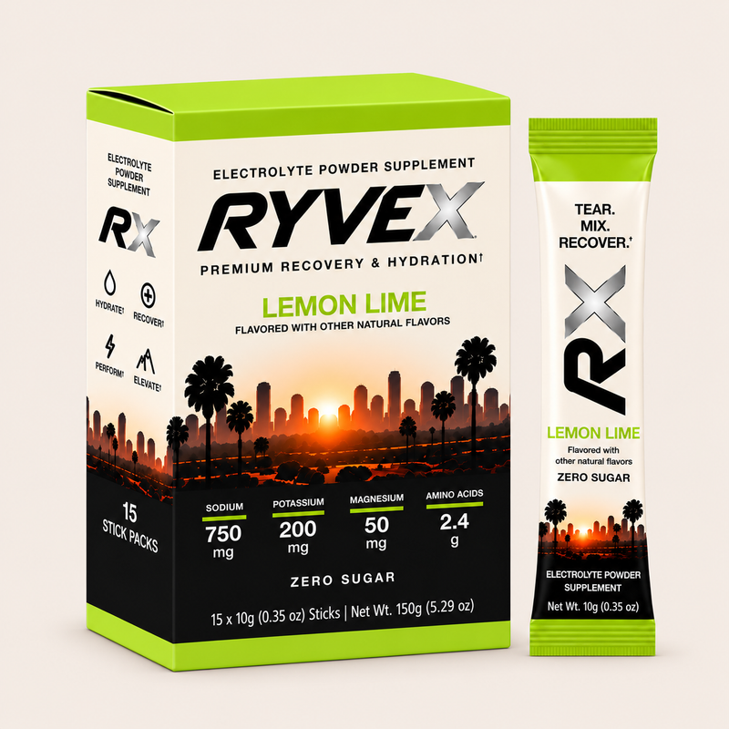 RYVEX Lemon Lime Electrolyte Powder - 15 Sticks