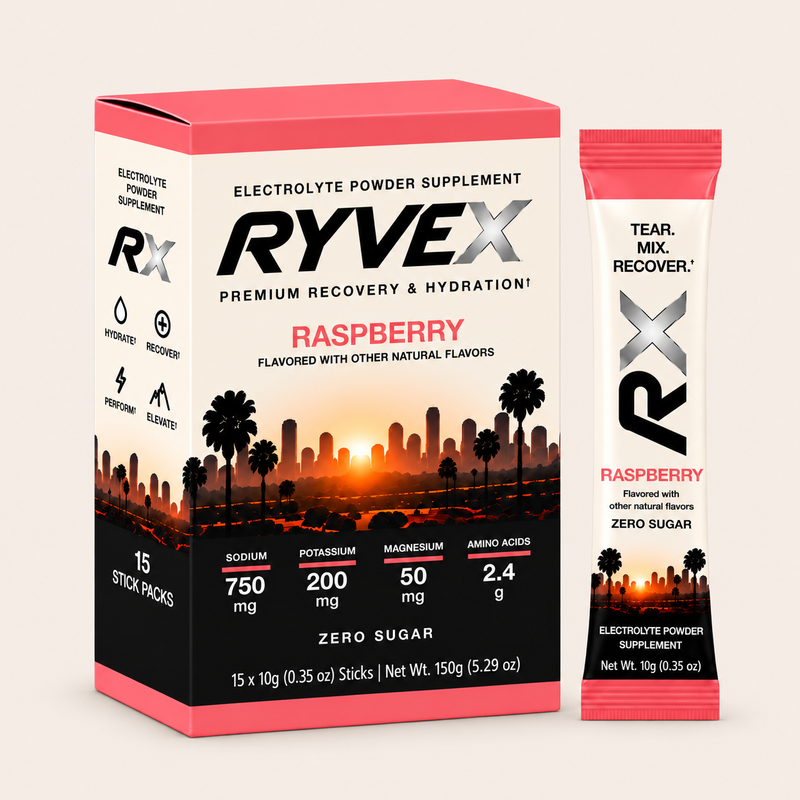 RYVEX Raspberry Electrolyte Powder - 15 Sticks